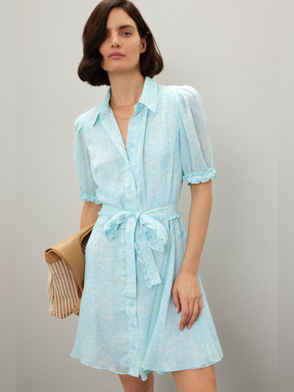 Derek Lam Collection Blue Floral Mini Dress Size 44 57323